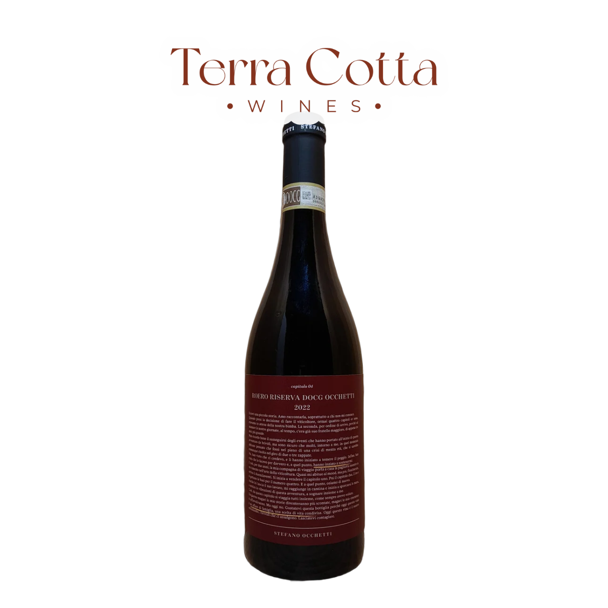 Stefano Occhetti Roero Riserva 2022 (750ml) wine bottle - Terra Cotta Wines
