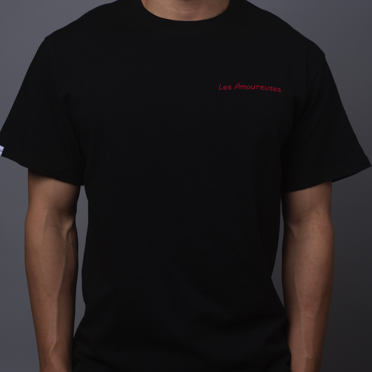 [Pre-Order] Personalized Black Cotton T-Shirt with Wine-Themed Embroidery Design